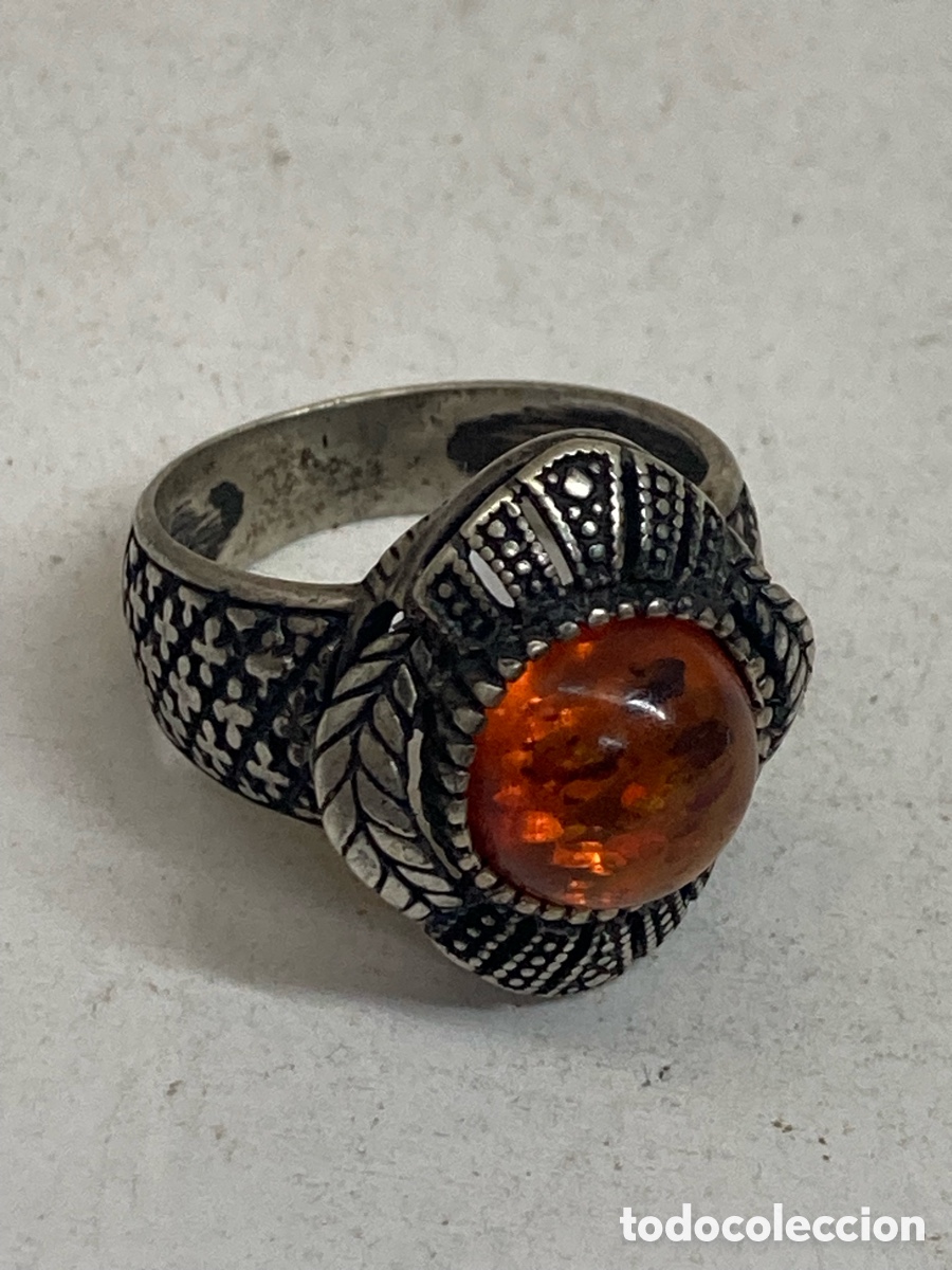 Joyeria: Anillo de plata con Ambar S531