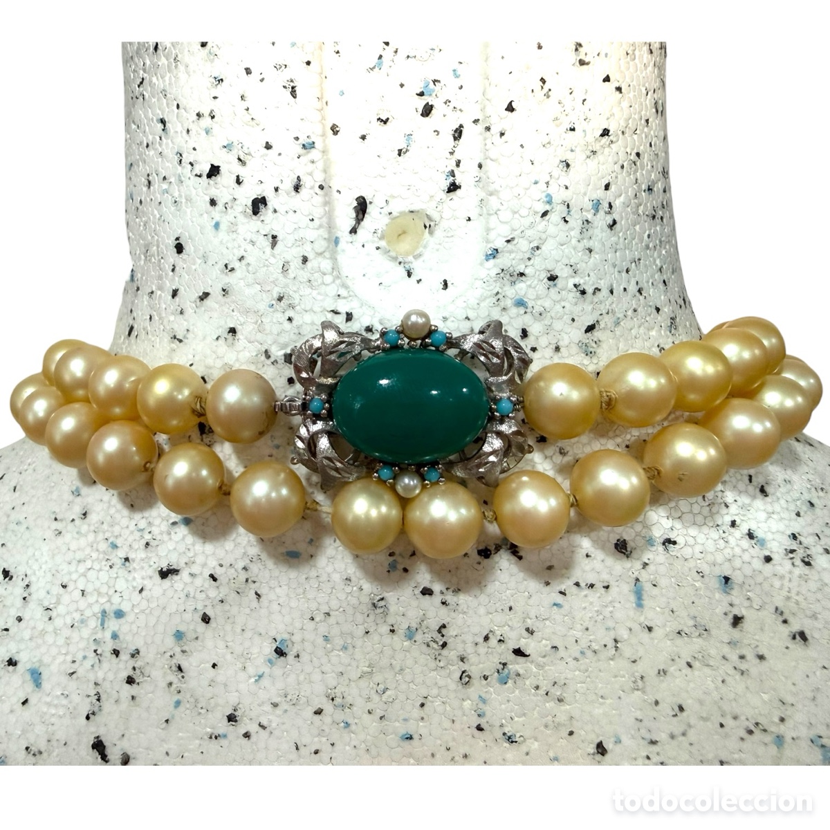 Joyeria: Collar con cierre de plata de perlas Majorica vintage