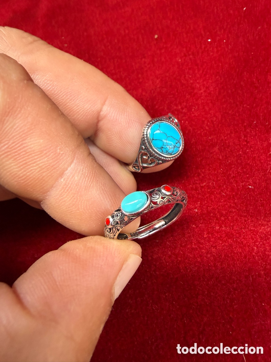Joyeria: Lote de dos preciosos anillos contraste de plata 925!