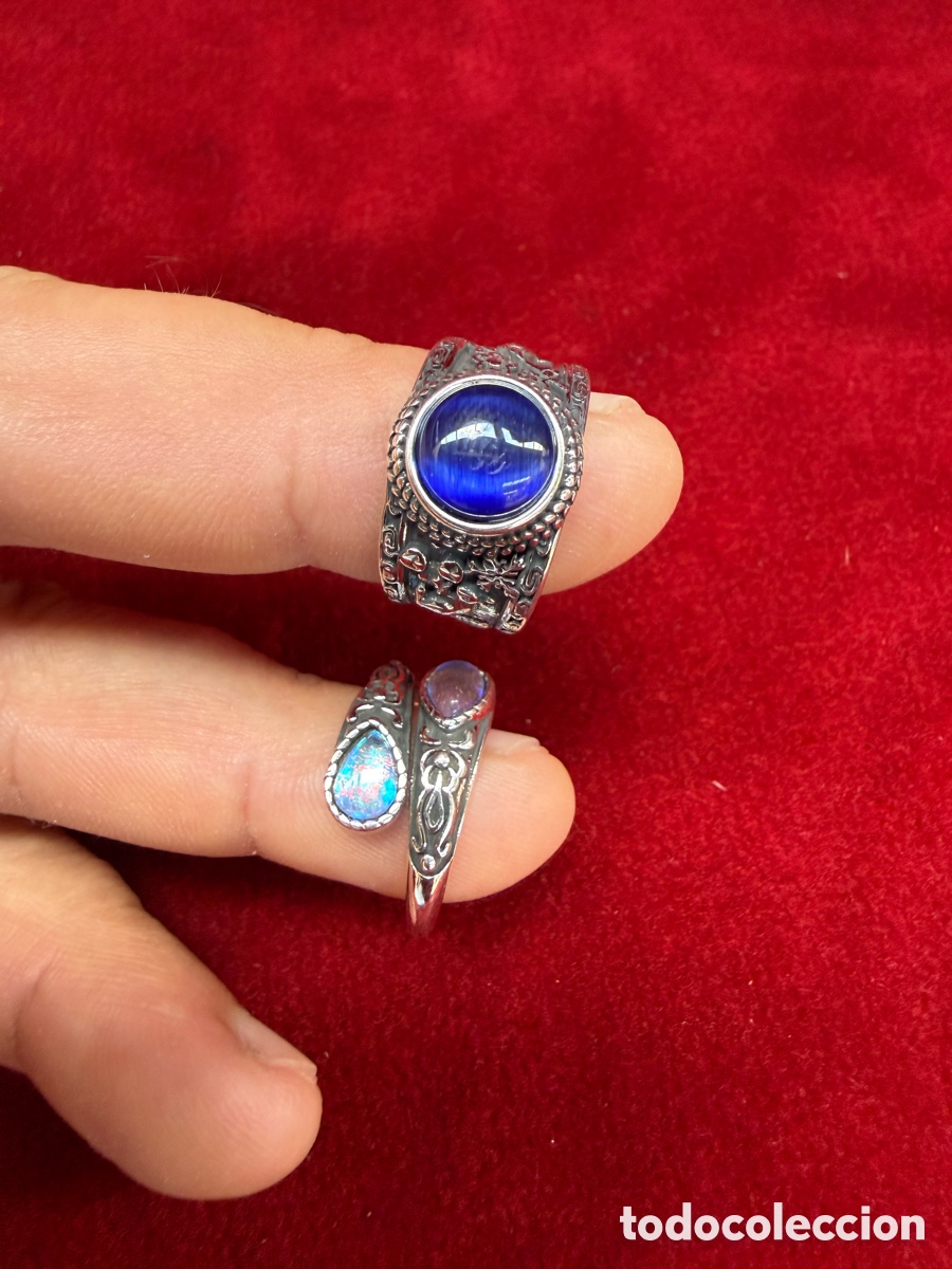 Joyeria: Lote de dos preciosos anillos,contraste 925 de plata!