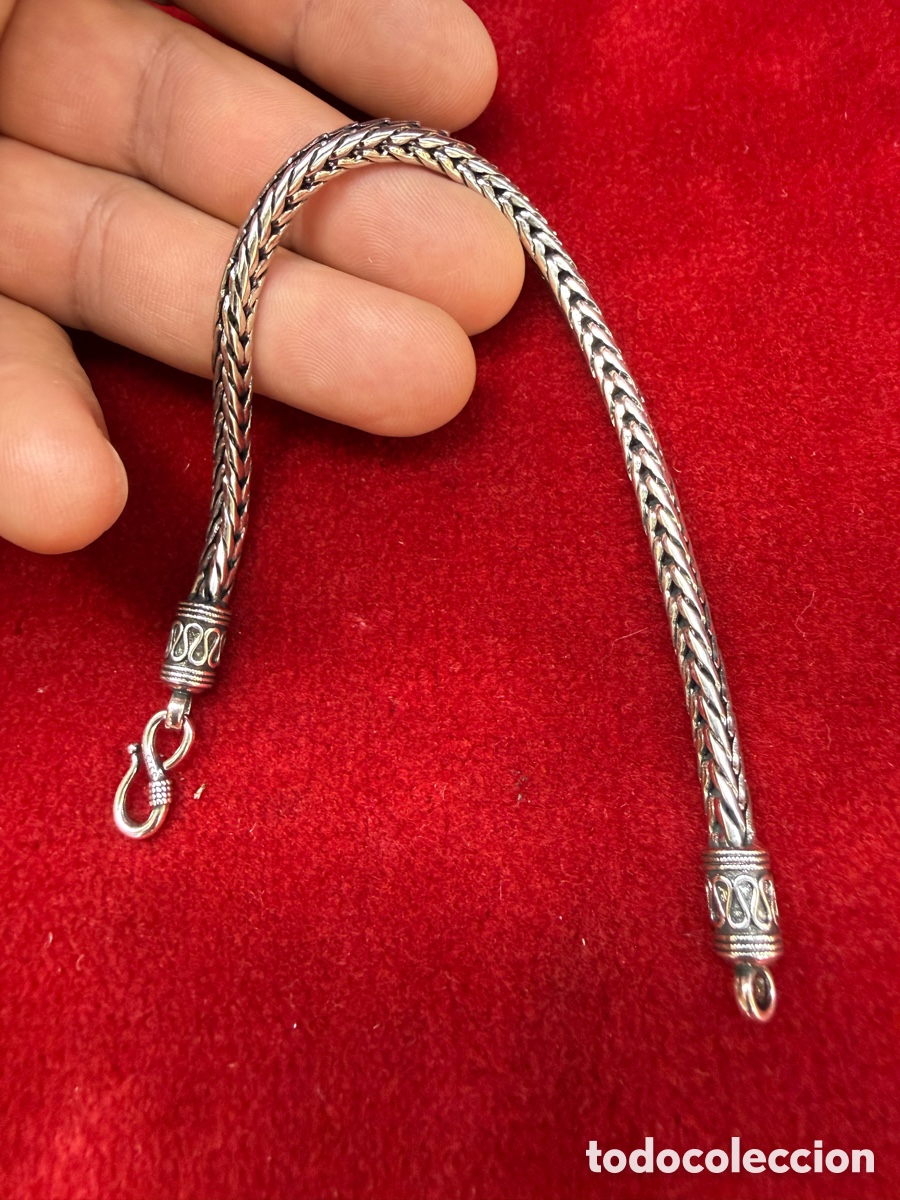 Joyeria: Preciosa pulsera,cordon serpiente,contraste 925
