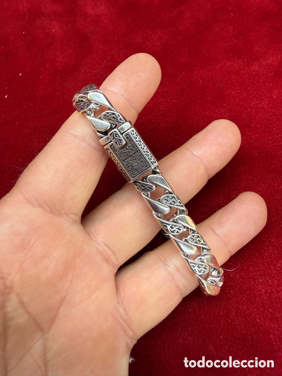 Joyeria: Espectacular pulsera de hombre,contraste 925! - Foto 1