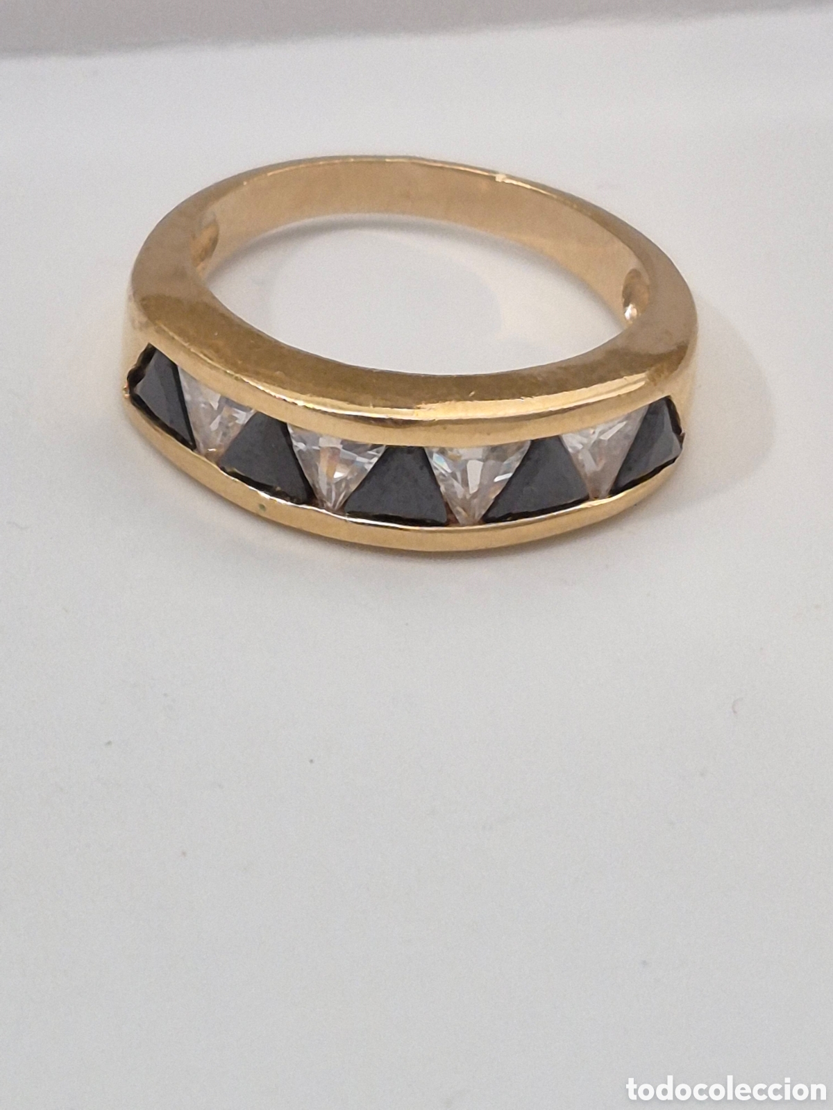 Joyeria: MAGN&Iacute;FICO ANILLO DE PLATA Y ORO CON CIRCONITAS. REF S2 C ANTIK 100926