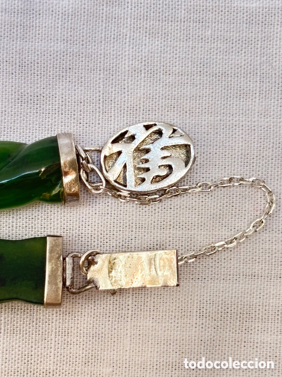 Joyeria: Pulsera de plata con piedras jade 8 cm - Foto 7