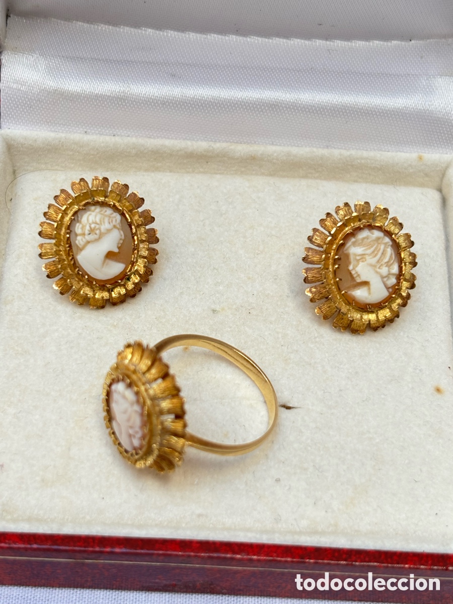 Joyeria: Conjunto de pendientes y anillo de oro de 18K - Foto 3