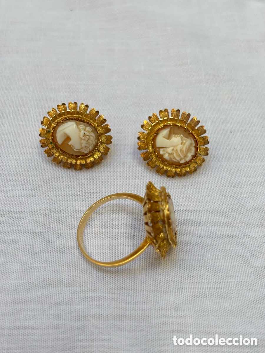 Joyeria: Conjunto de pendientes y anillo de oro de 18K - Foto 4