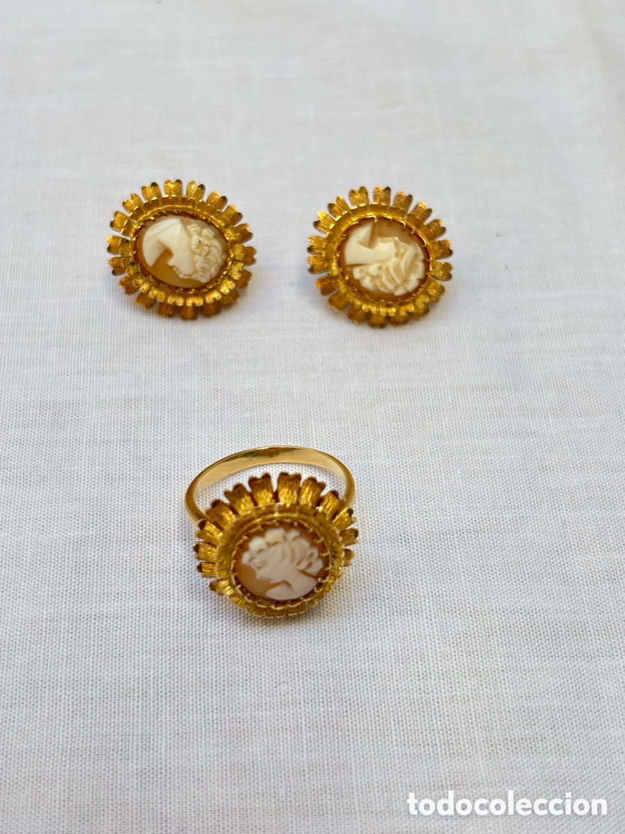 Joyeria: Conjunto de pendientes y anillo de oro de 18K - Foto 5