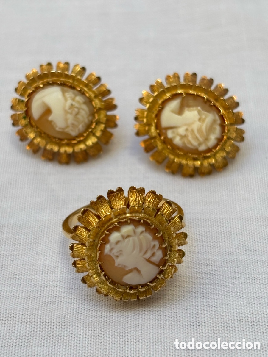 Joyeria: Conjunto de pendientes y anillo de oro de 18K - Foto 7