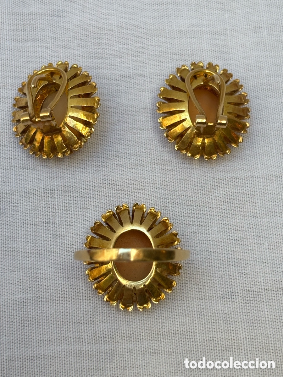 Joyeria: Conjunto de pendientes y anillo de oro de 18K - Foto 8