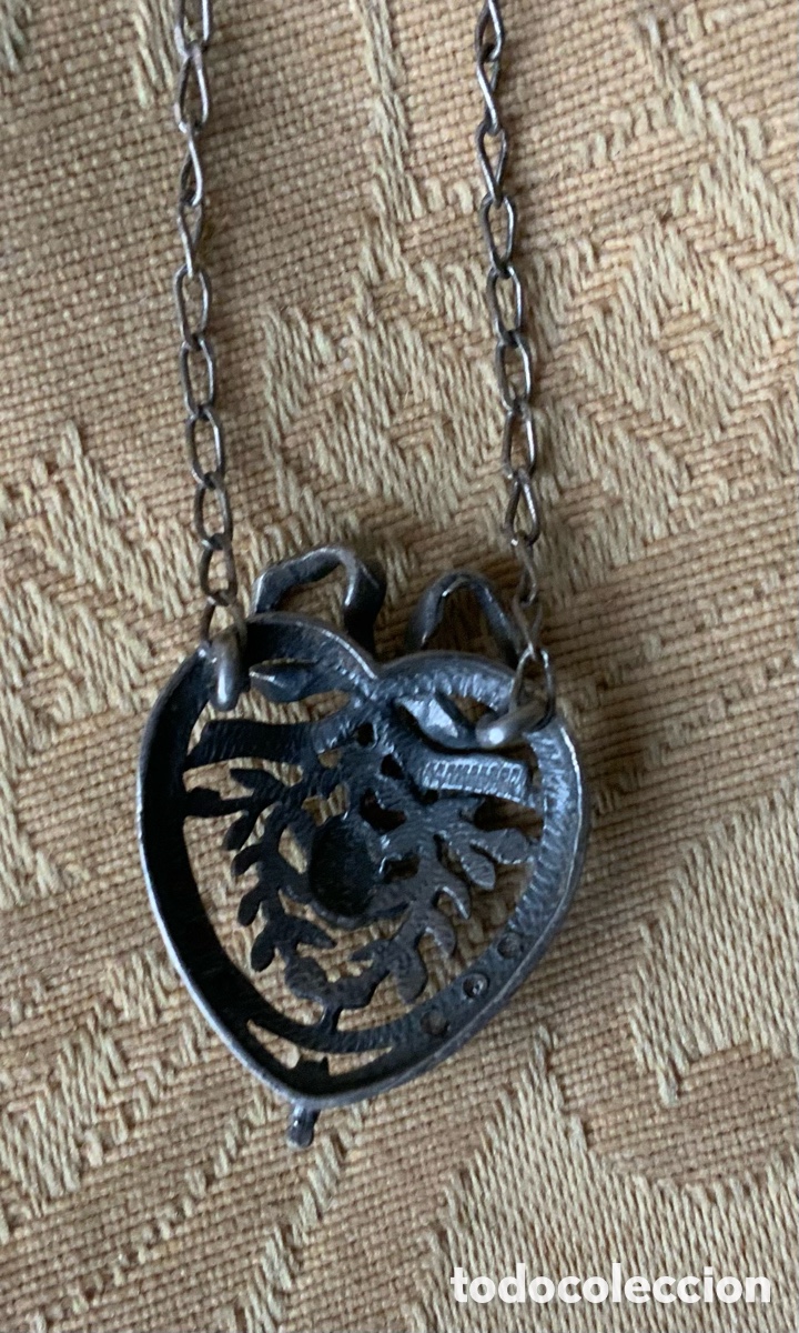 Joyeria: ANTIGUO COLGANTE CORAZON DE PLATA Y MARQUESITAS - Foto 5