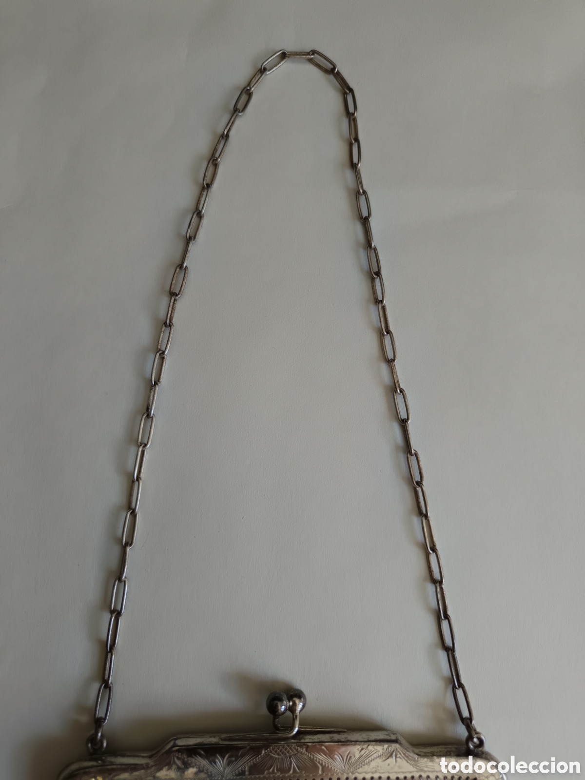 Joyeria: Bolso decorado en malla de plata 800 con cadena - Foto 3