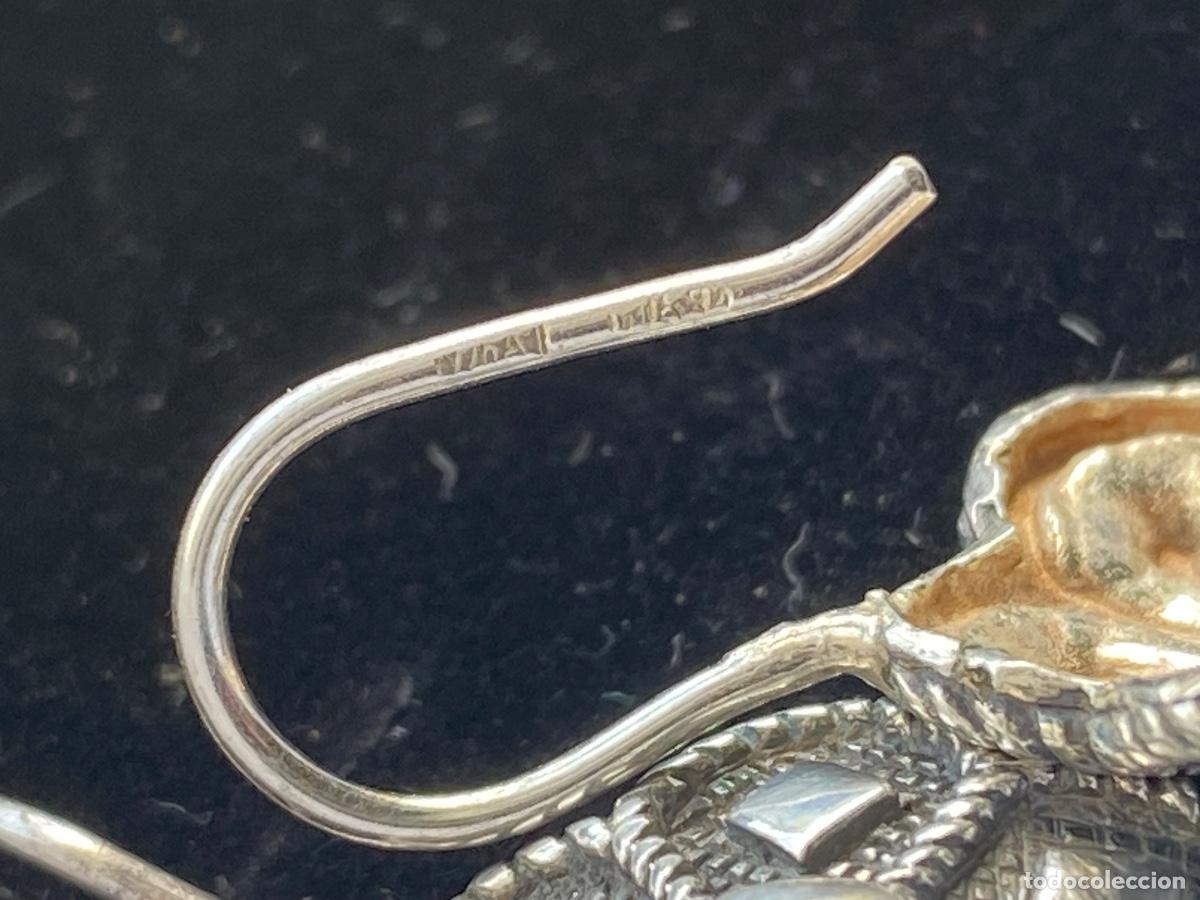 Joyeria: Pendientes vintage plata con dos sellos - Foto 3