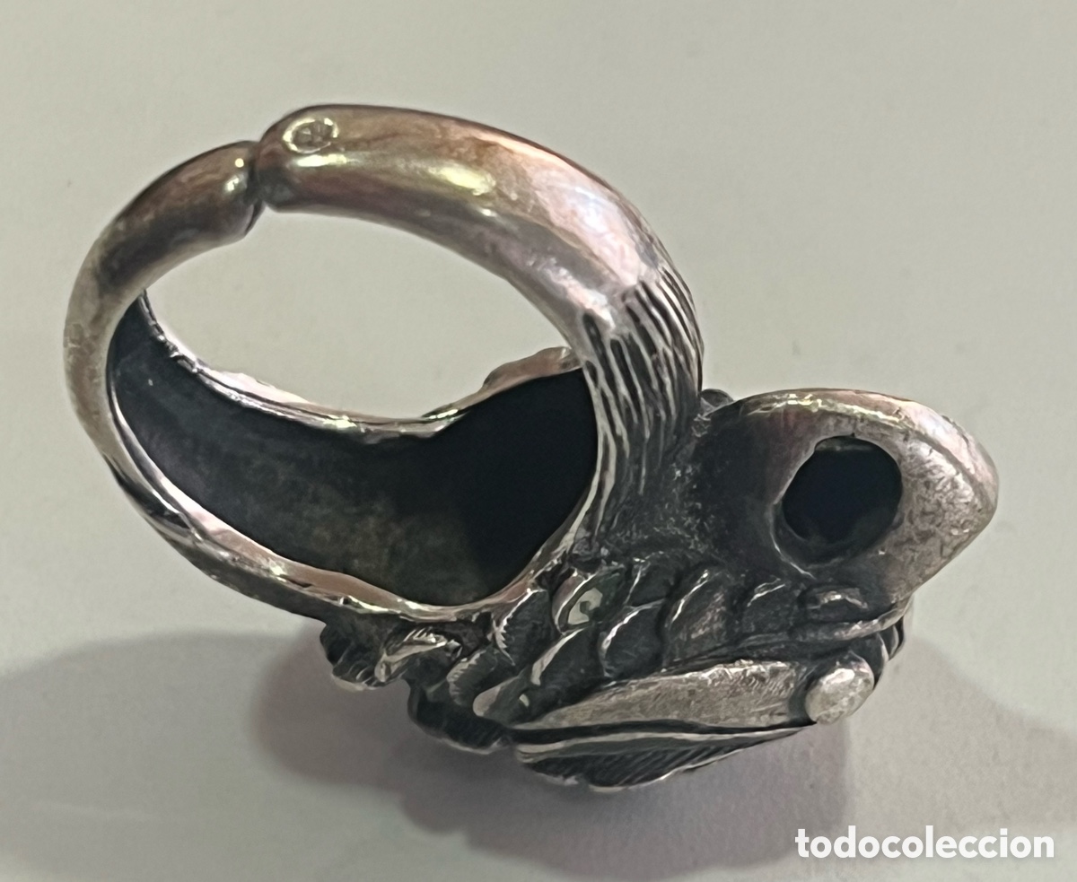 Joyeria: ANILLO DE PLATA ART DEC&Oacute; - CABEZA DE AGUILA - Foto 7