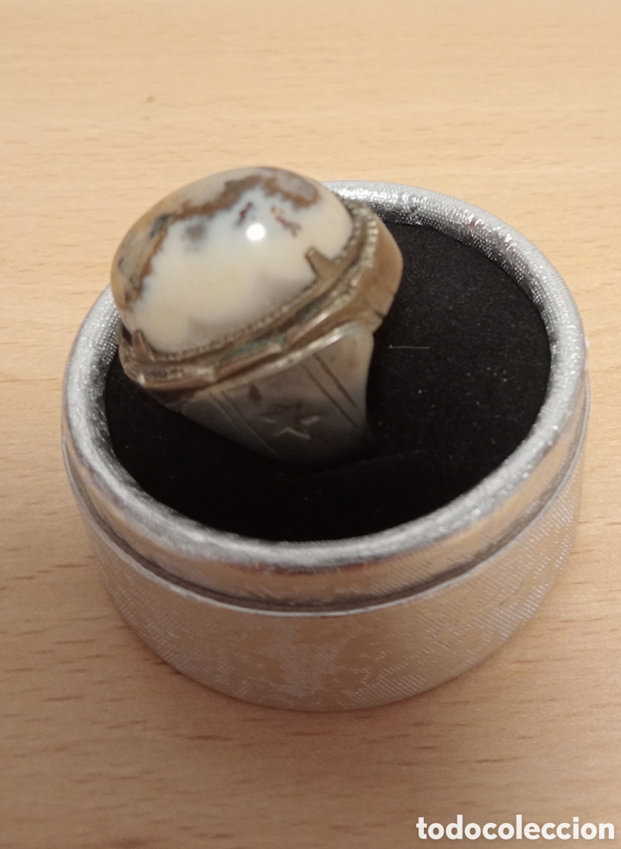 Joyeria: Antiguo anillo con &aacute;gata dendr&iacute;tica - Foto 2
