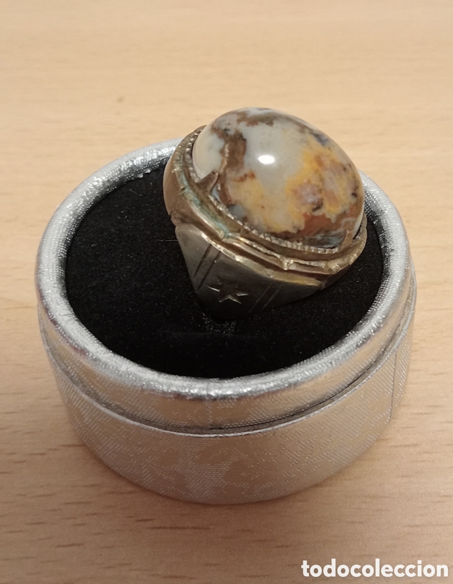 Joyeria: Antiguo anillo con &aacute;gata dendr&iacute;tica - Foto 3