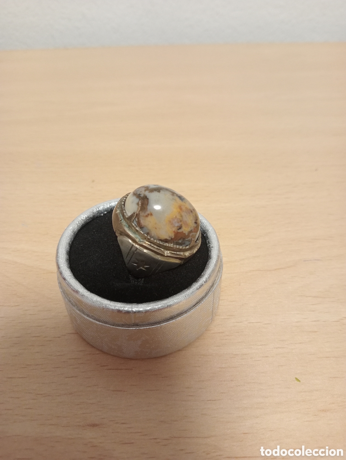Joyeria: Antiguo anillo con &aacute;gata dendr&iacute;tica - Foto 4