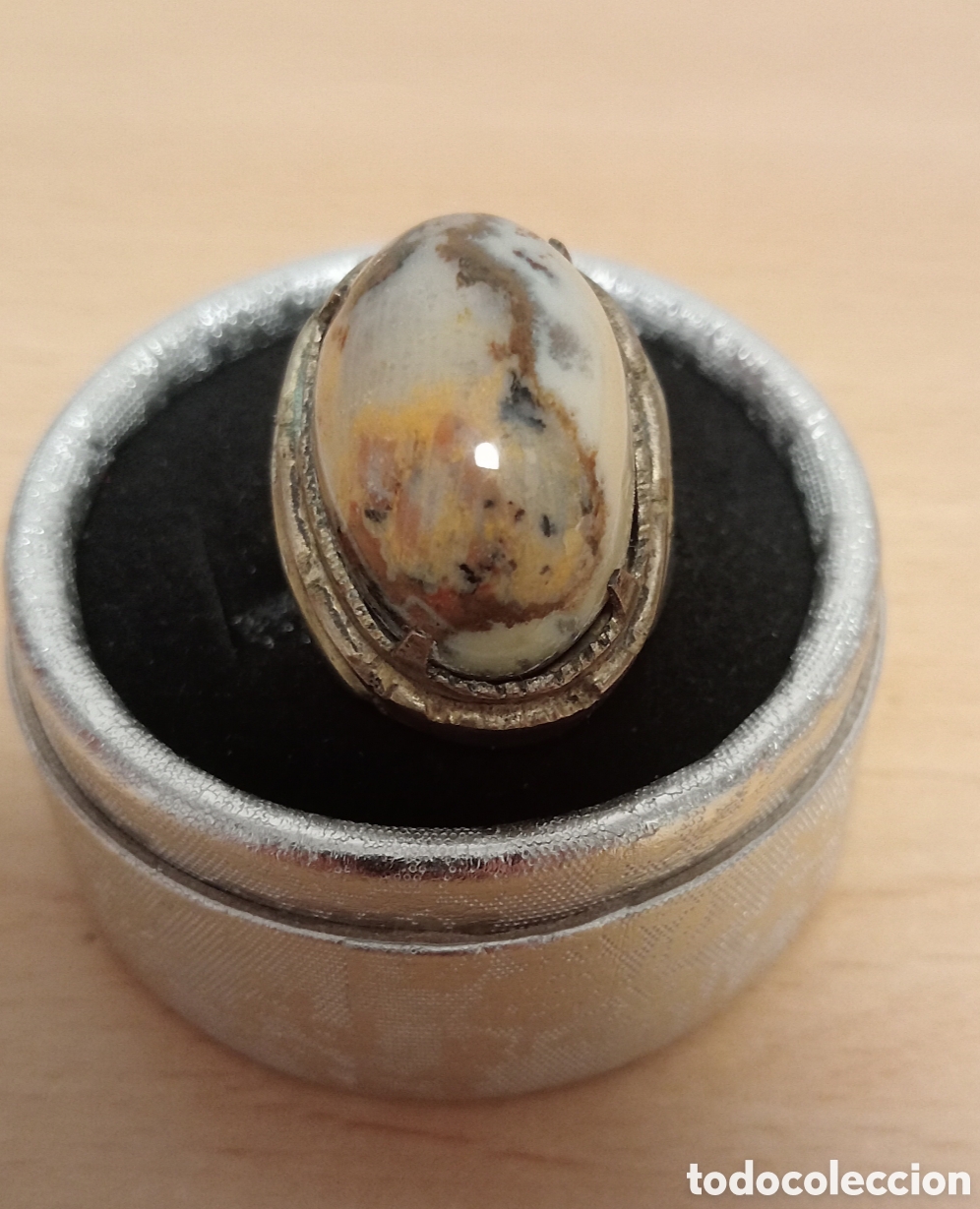 Joyeria: Antiguo anillo con &aacute;gata dendr&iacute;tica - Foto 5