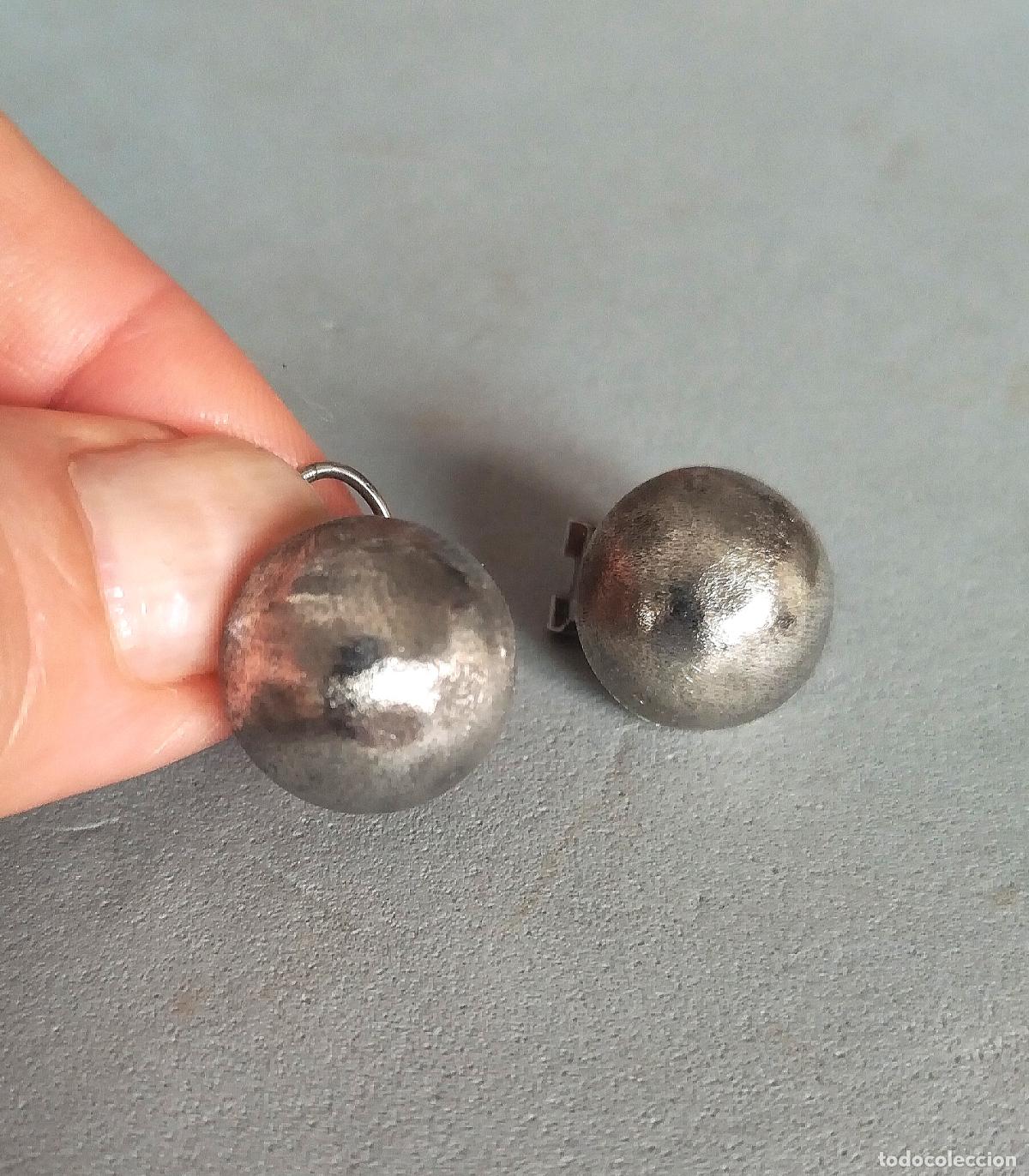 Joyeria: Antiguos pendientes de plata de ley, cierre de omega. - Foto 2