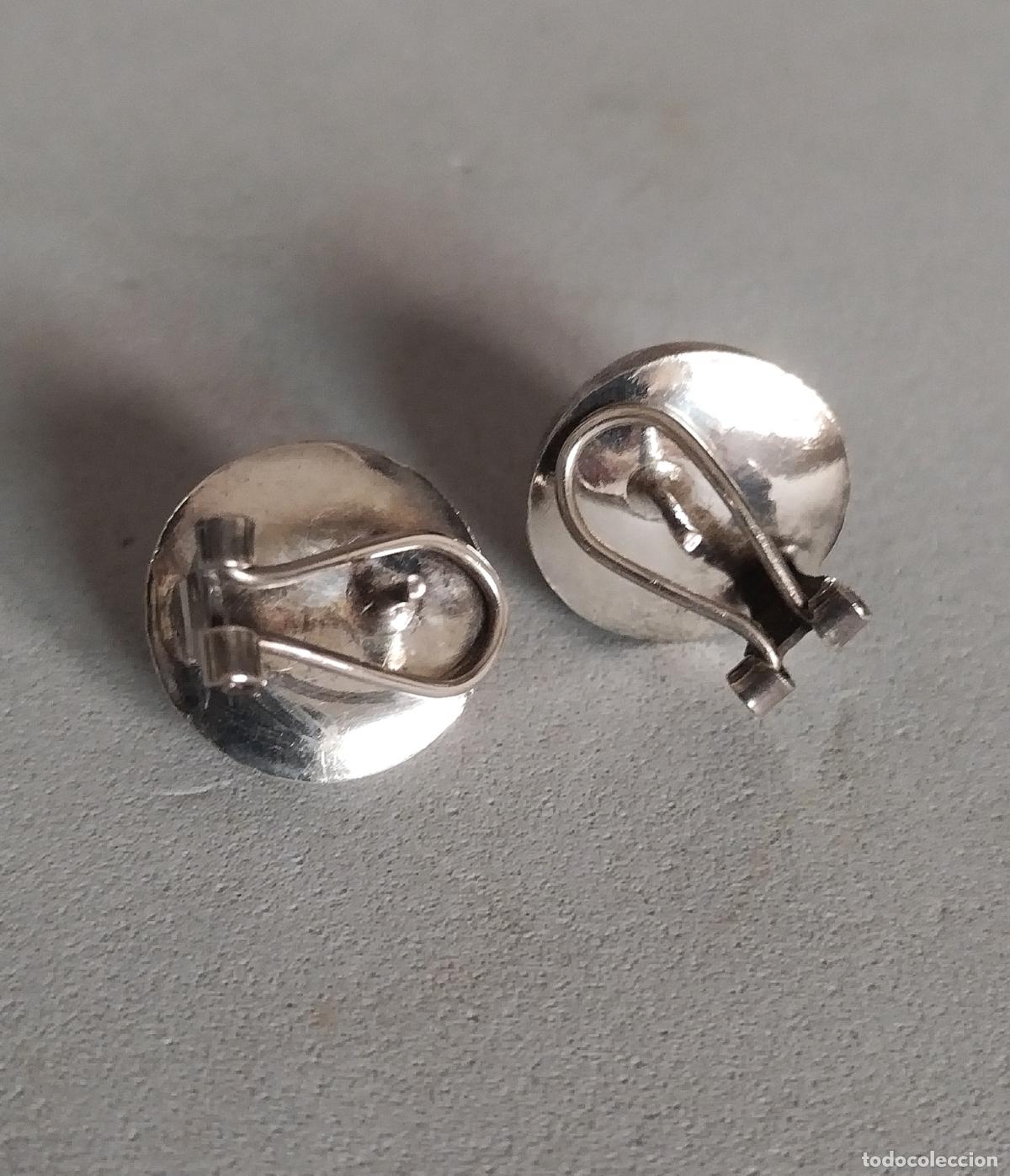 Joyeria: Antiguos pendientes de plata de ley, cierre de omega. - Foto 3