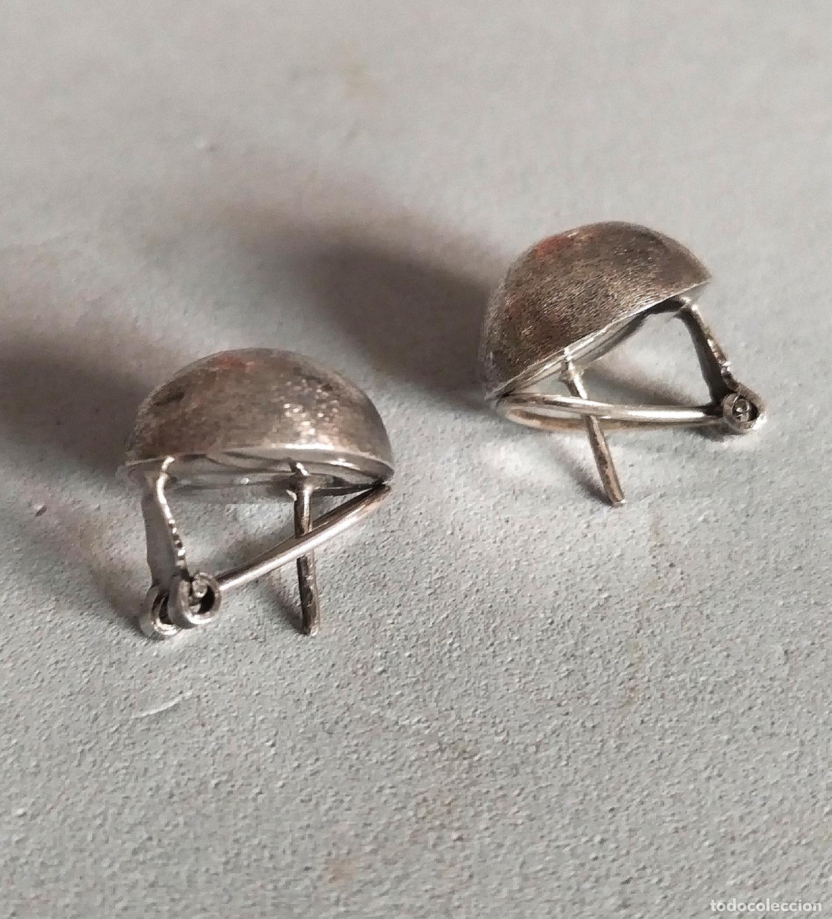 Joyeria: Antiguos pendientes de plata de ley, cierre de omega. - Foto 5