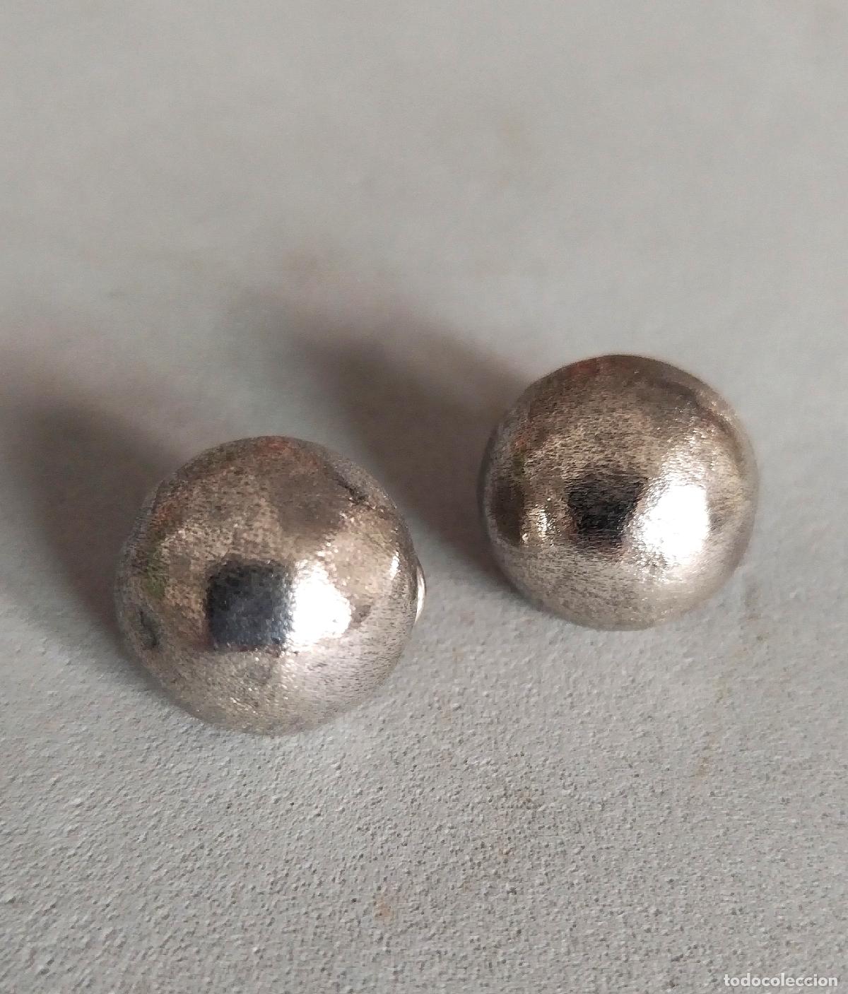 Joyeria: Antiguos pendientes de plata de ley, cierre de omega.