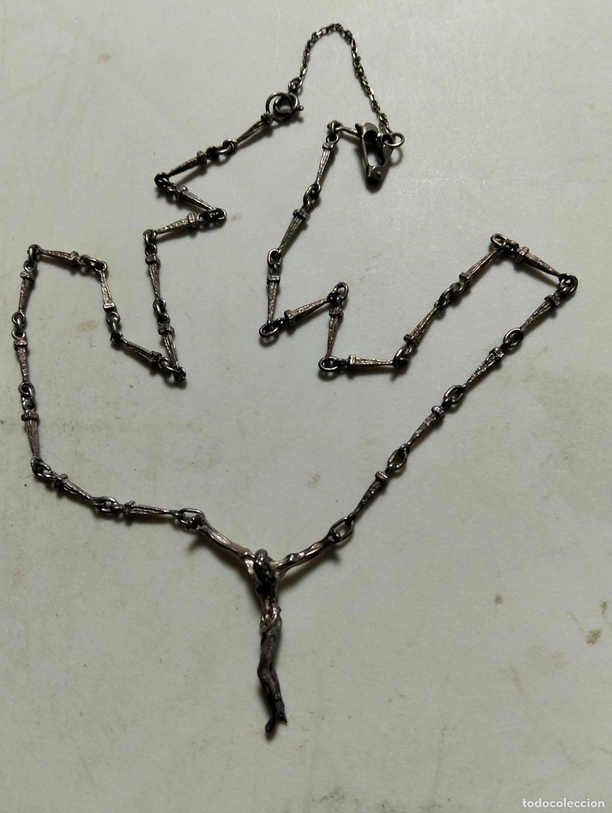 Joyeria: COLGANTE CRISTO DE DALI CON COLLAR IMITANDO CLAVOS