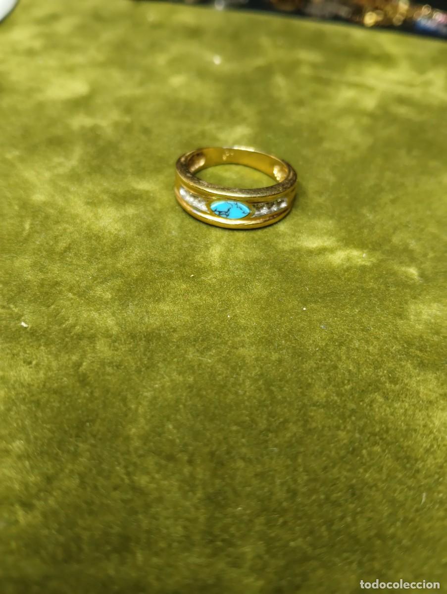 Joyeria: PRECIOSO A&Ntilde;ILLO DE PLATA 925 CON BA&Ntilde;O DE ORO 18 K Y PIEDRAS SEMIPRECIOSAS - ORO VERMEIL
