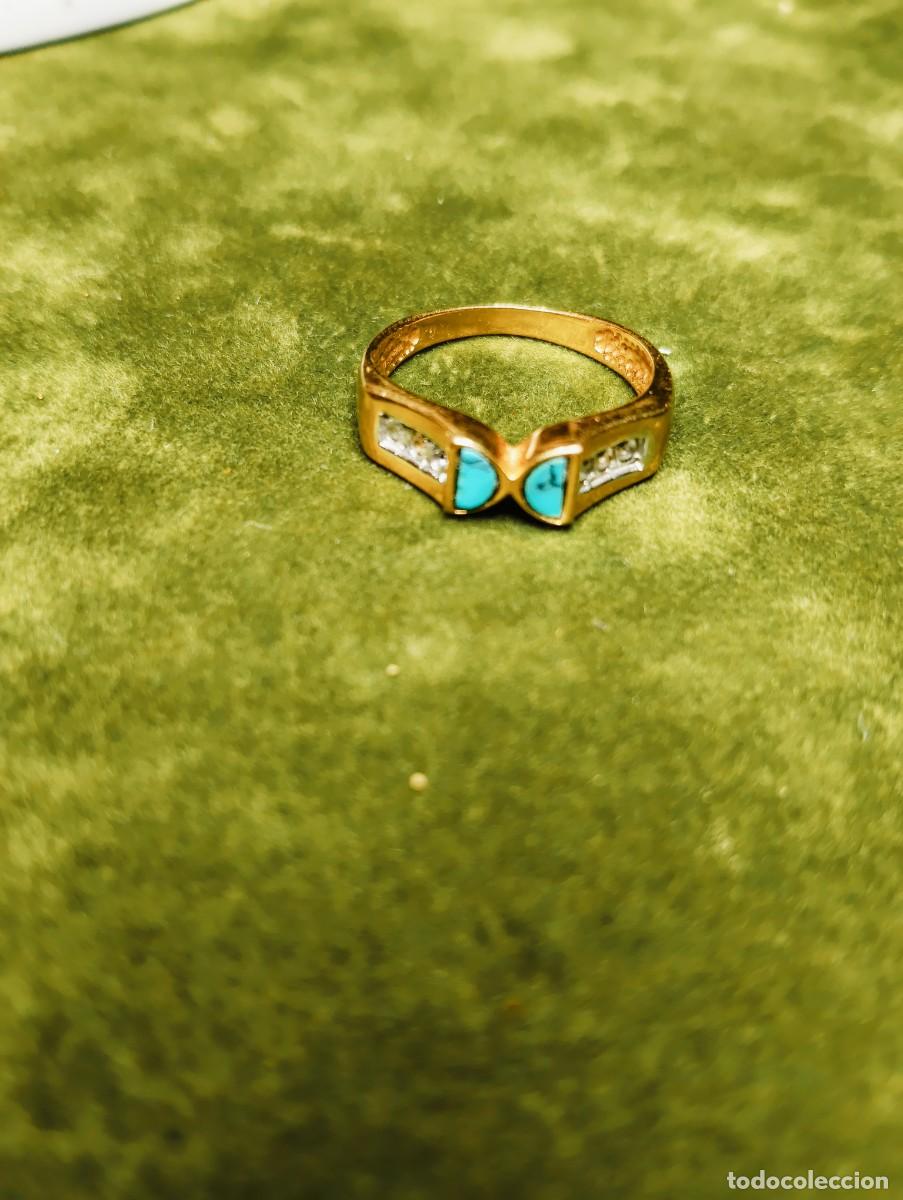 Joyeria: PRECIOSO A&Ntilde;ILLO DE PLATA 925 CON BA&Ntilde;O DE ORO 18 K Y PIEDRAS SEMIPRECIOSAS - ORO VERMEIL