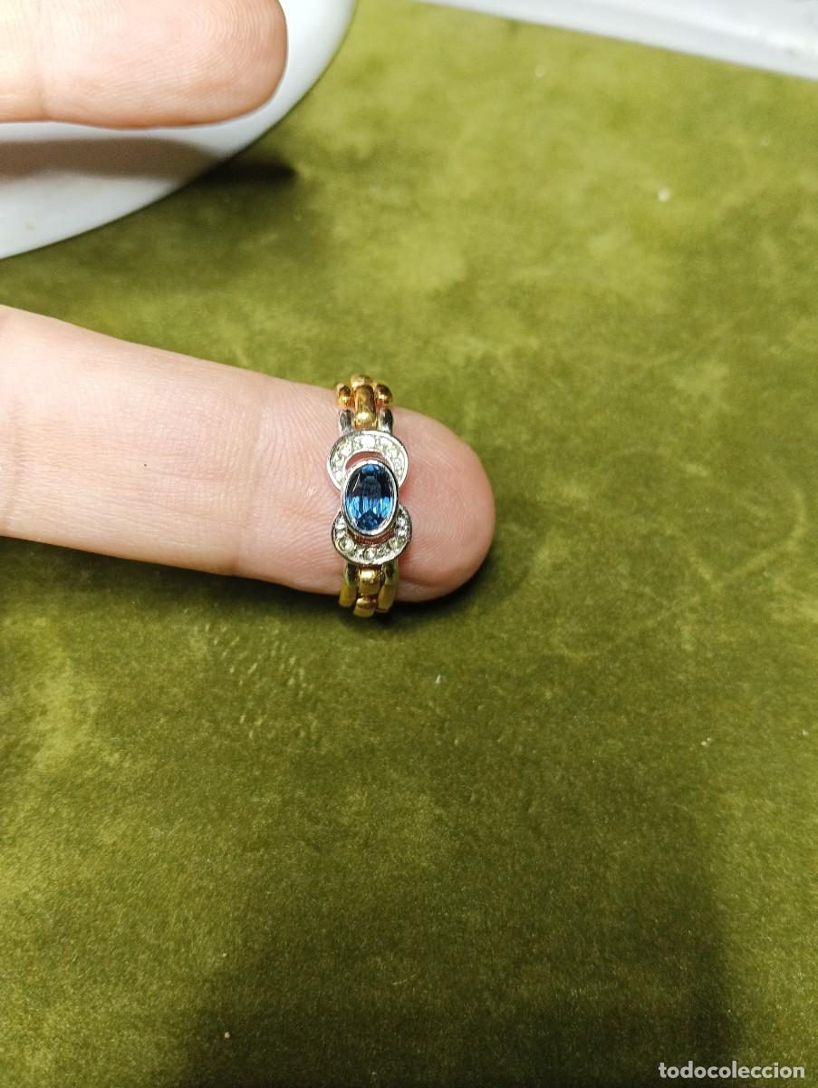 Joyeria: PRECIOSO A&Ntilde;ILLO DE PLATA 925 CON BA&Ntilde;O DE ORO 18 K Y PIEDRAS SEMIPRECIOSAS - ORO VERMEIL