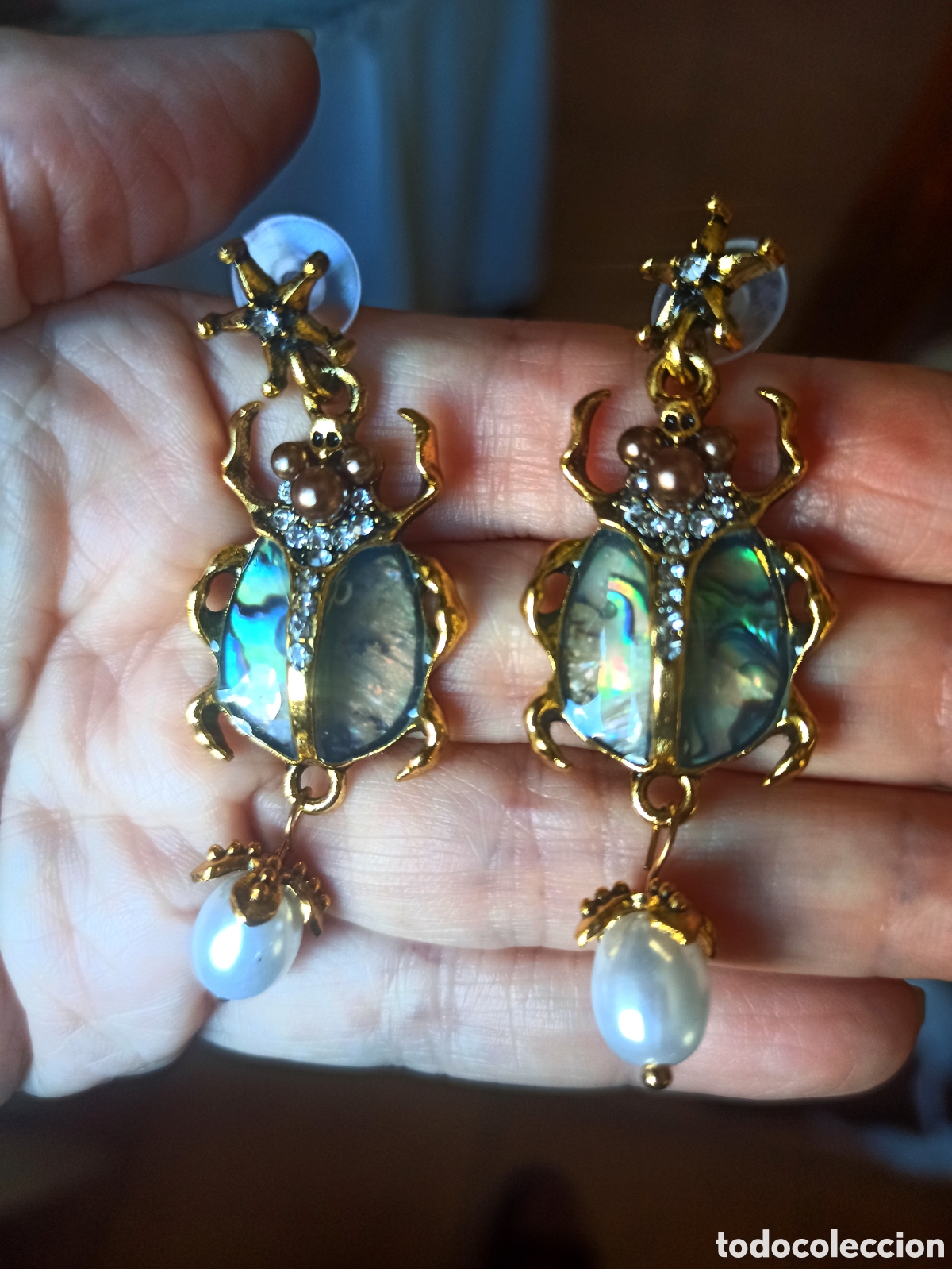 Joyeria: Pendientes escarabajo vintage - Foto 2
