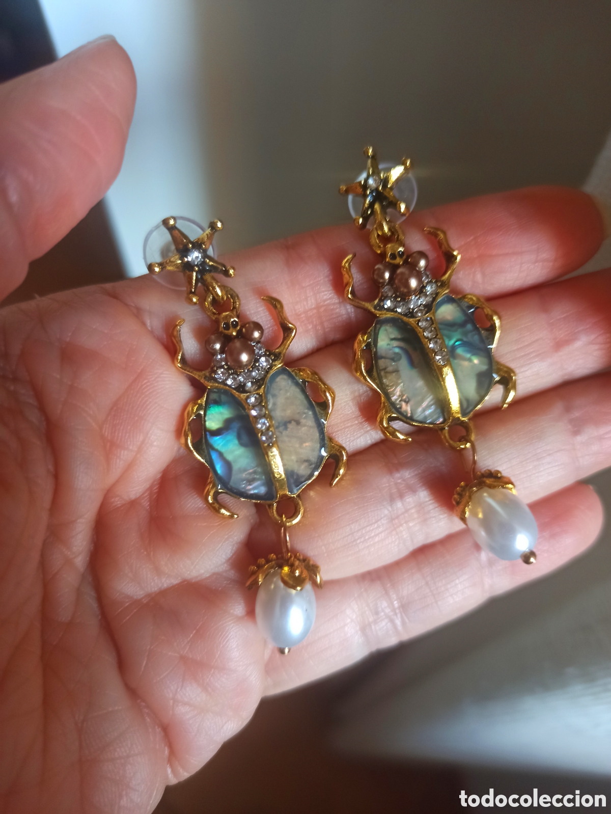 Joyeria: Pendientes escarabajo vintage - Foto 3
