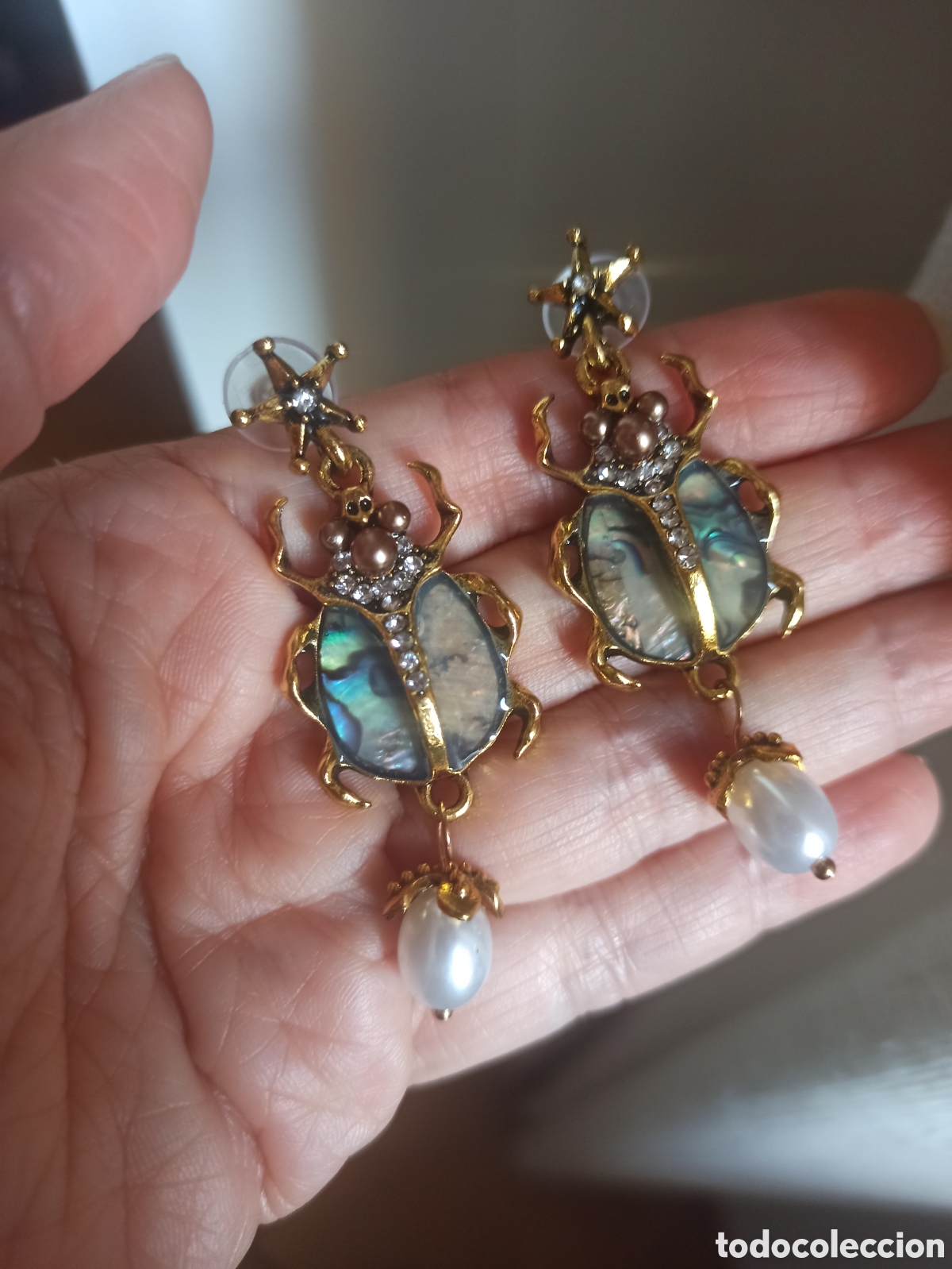 Joyeria: Pendientes escarabajo vintage - Foto 4