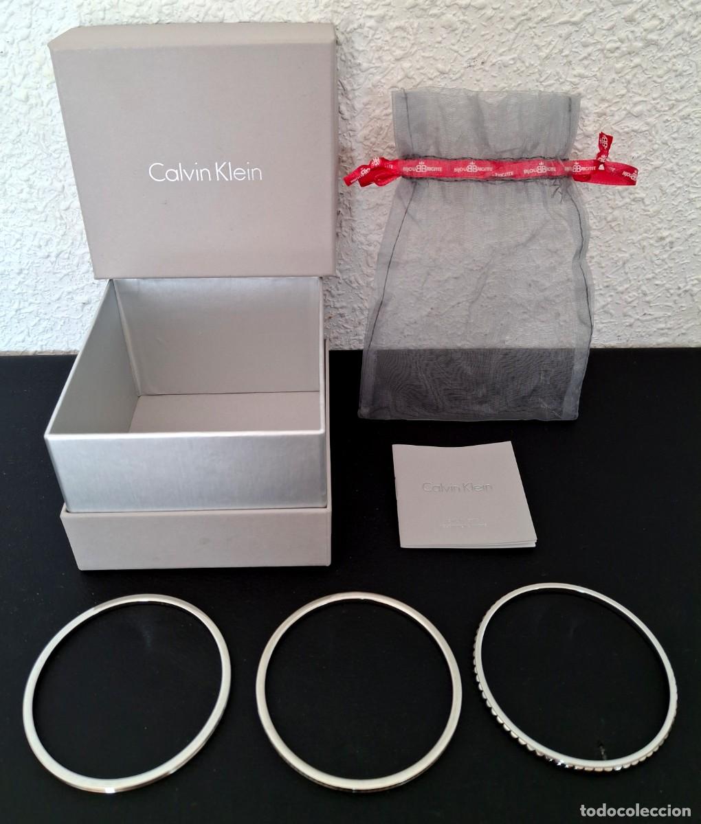 Joyeria: Caja estuche original Calvin Klein acero inoxidable tres pulseras brazaletes folleto autenticidad