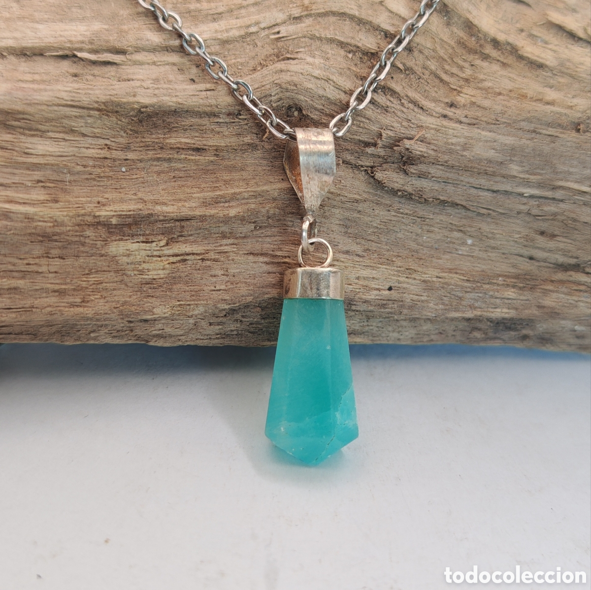 Joyeria: Collar mineral de aragonito azul