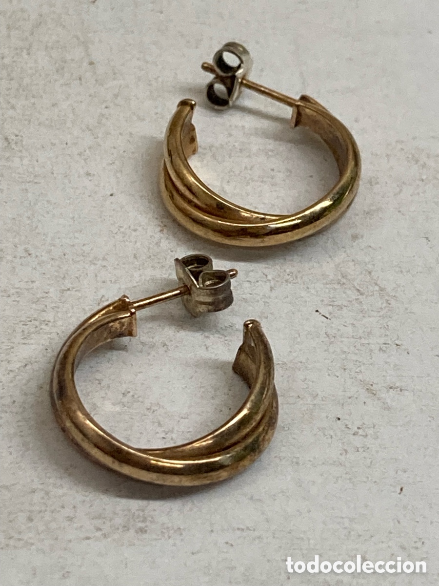 Joyeria: Pendientes de plata dorado P531