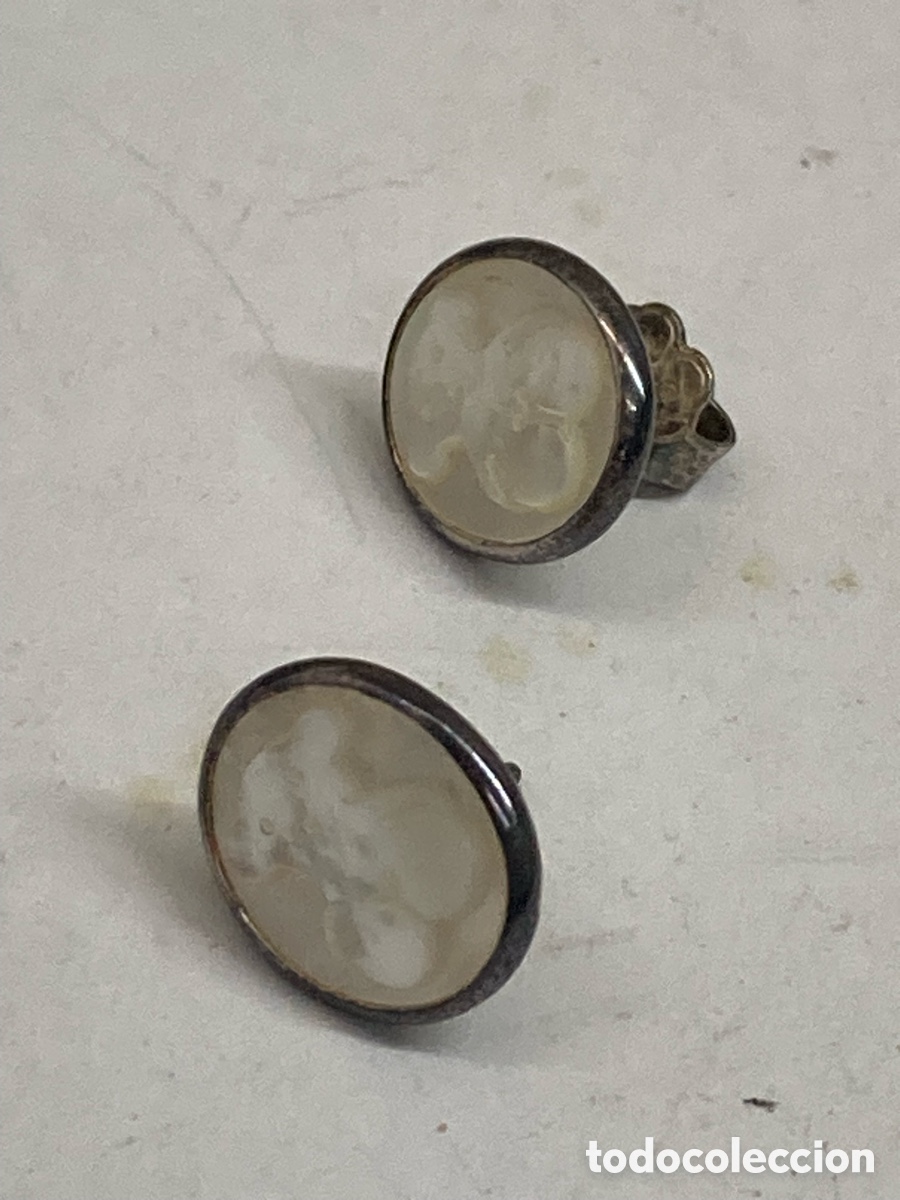 Joyeria: Pendientes de plata y n&aacute;car P520 - Foto 1