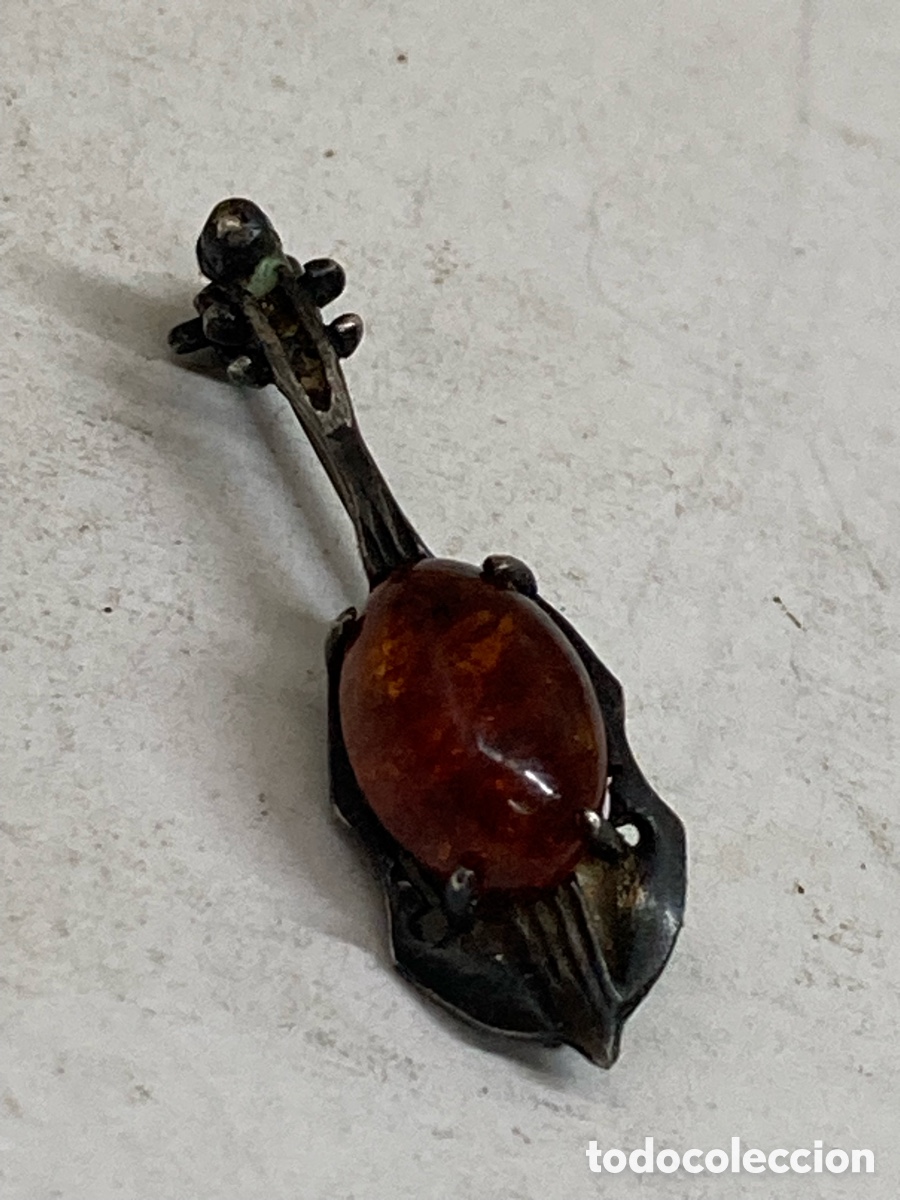 Joyeria: Broche de plata y ambar B239 - Foto 1