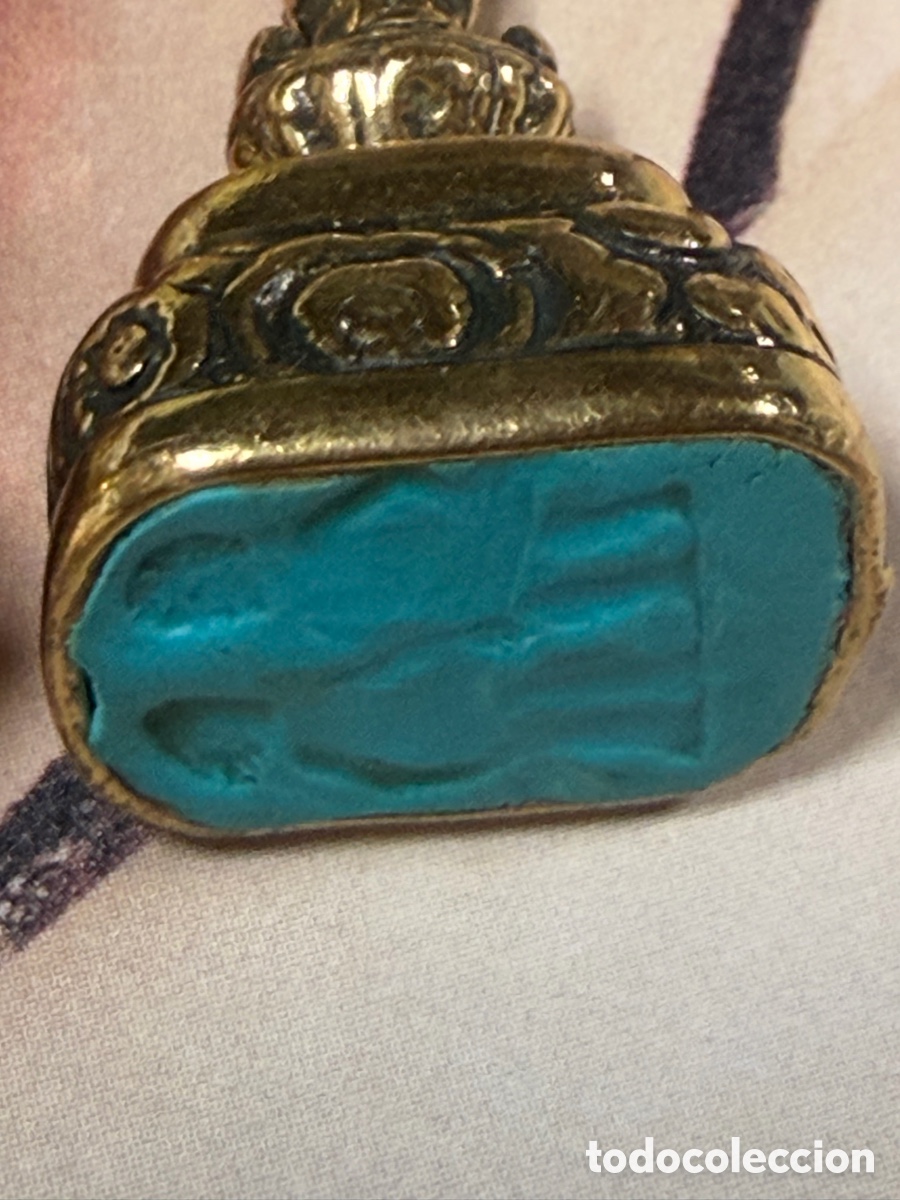 Joyeria: Chatelaine de lat&oacute;n dorado antigua - Foto 5