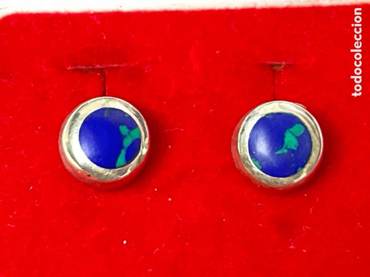 Joyeria: Pendientes de plata y Opal azul /P416