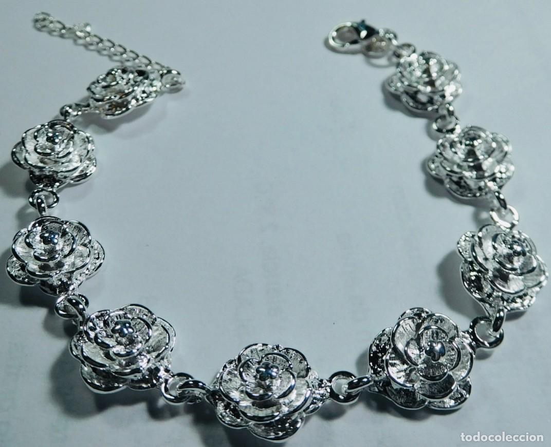 Joyeria: Pulsera de flores de plata. - Foto 1