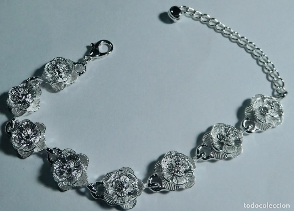 Joyeria: Pulsera de flores de plata. - Foto 2