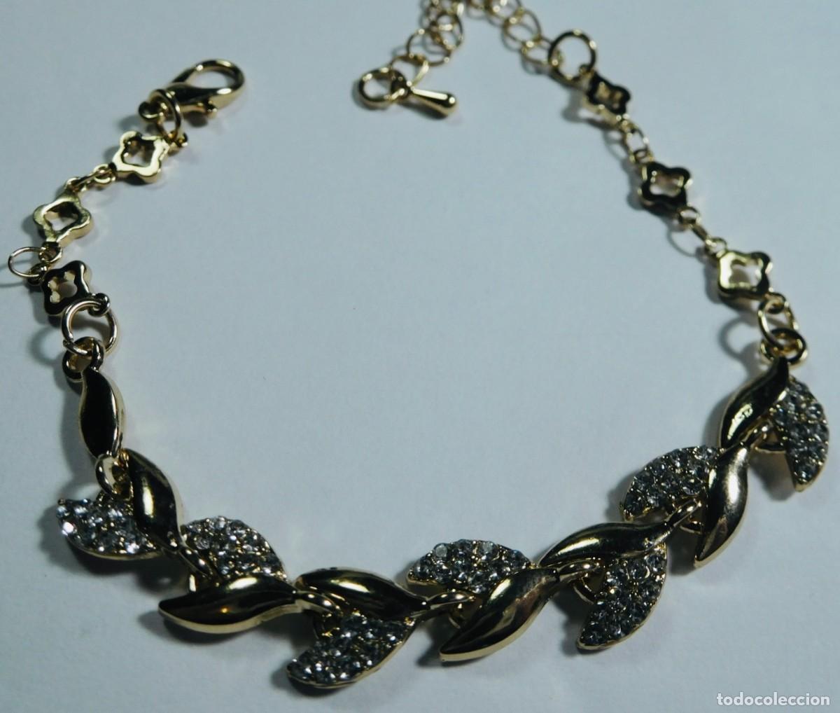 Joyeria: Pulsera ajustable de plata.Con circonitas en cada hoja - Foto 1