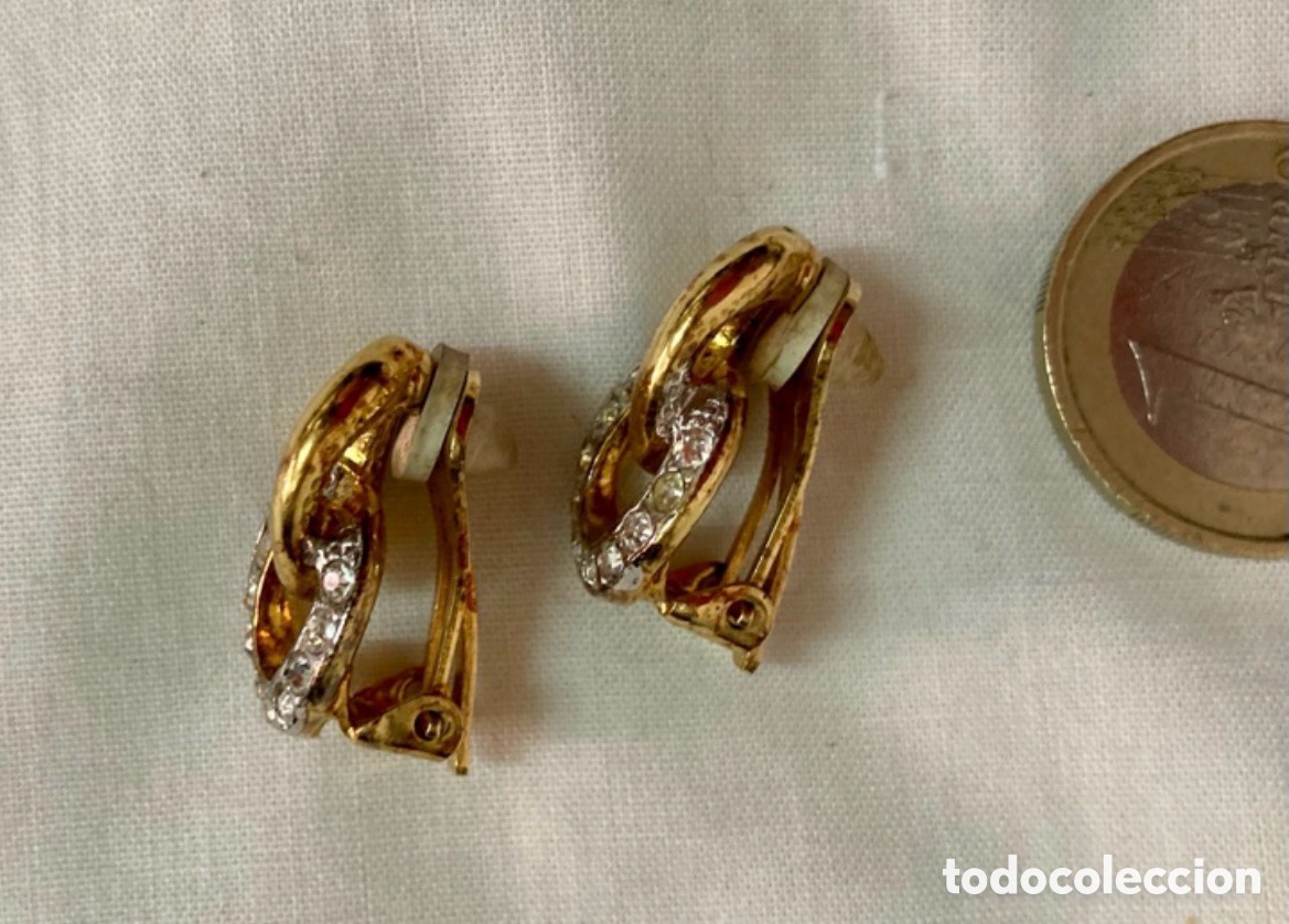 Joyeria: Pendientes ba&ntilde;o de oro 18 K y piedras - Foto 2