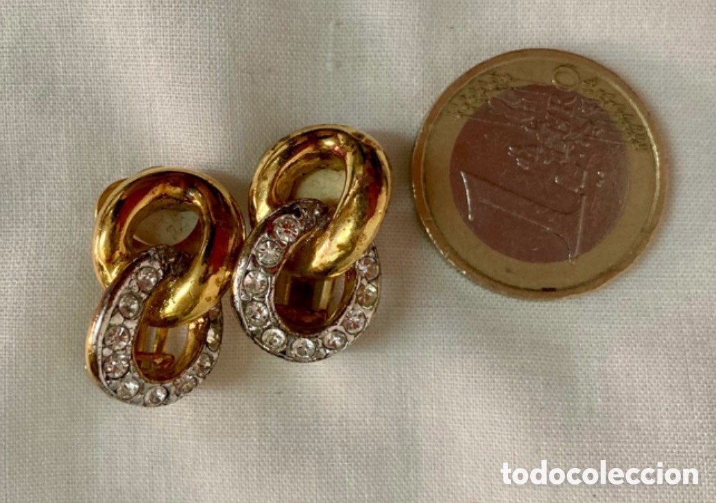 Joyeria: Pendientes ba&ntilde;o de oro 18 K y piedras - Foto 3