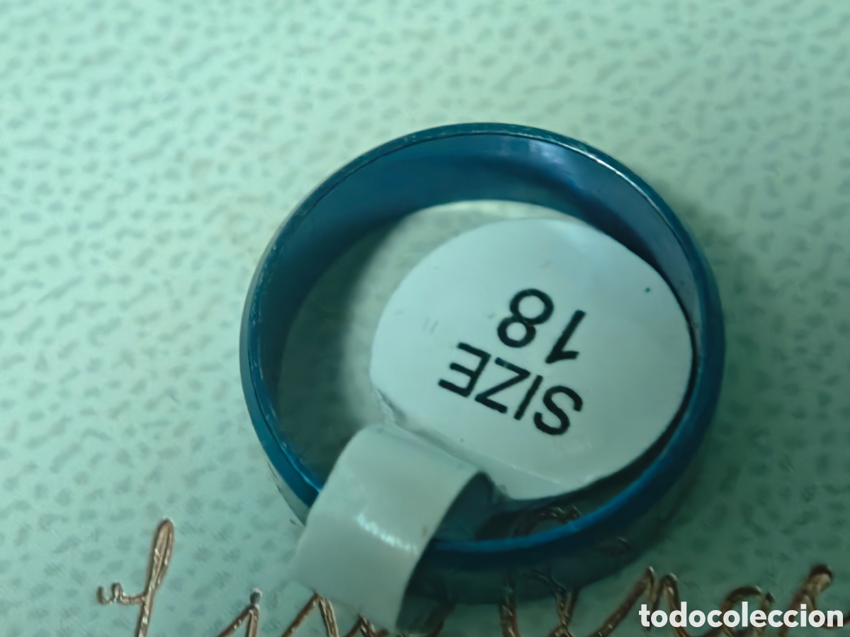 Joyeria: Anillo de acero inoxidable con esmalte azul corazones - Foto 4