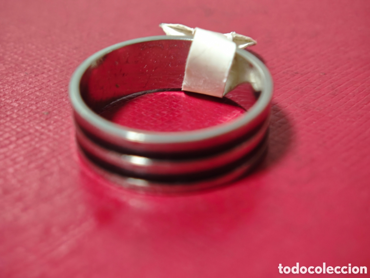 Joyeria: Anillo de acero inoxidable con esmalte negro nuevo - Foto 3