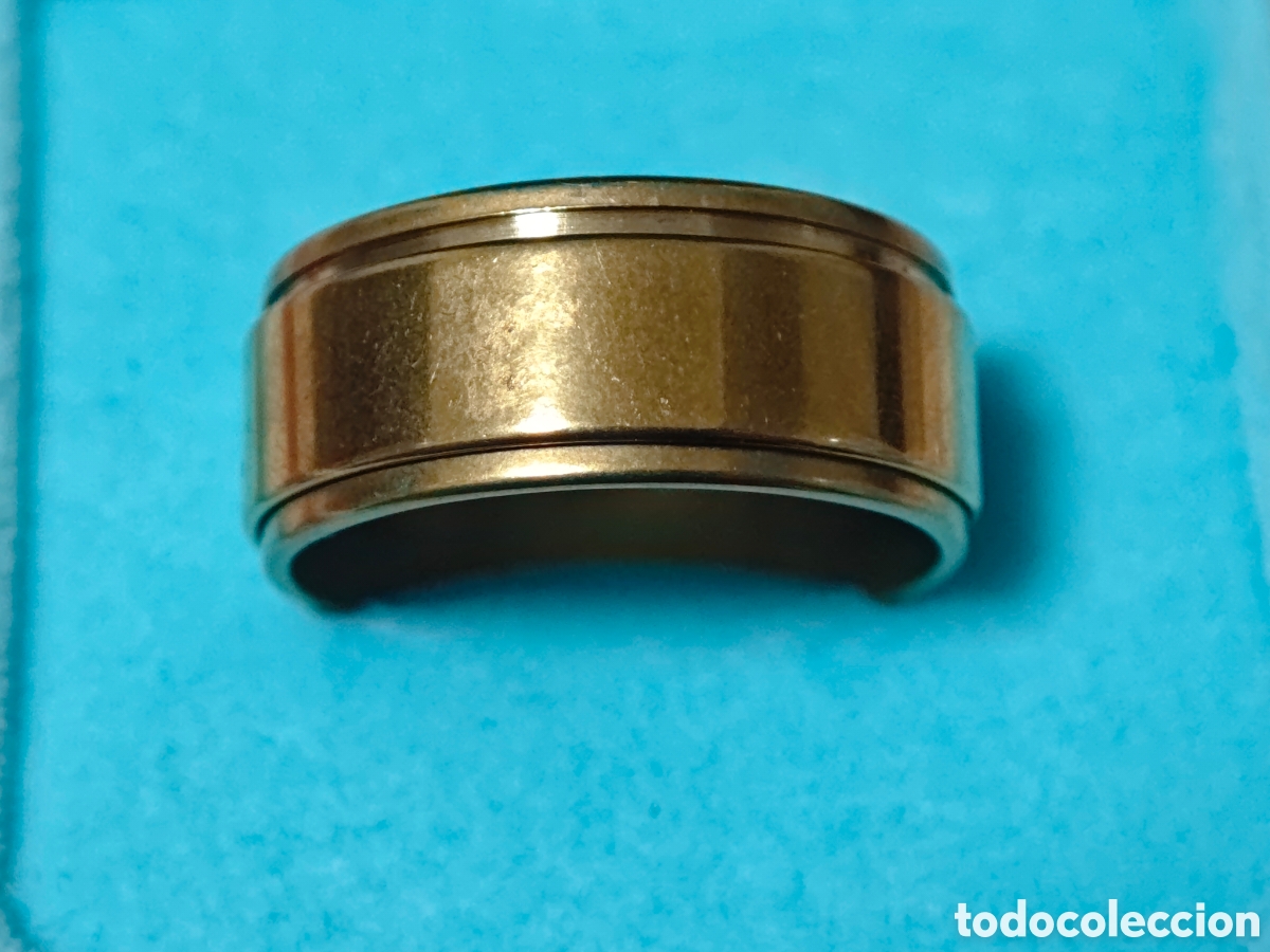 Joyeria: Anillo de acero inoxidable nuevo ba&ntilde;o de oro - Foto 2