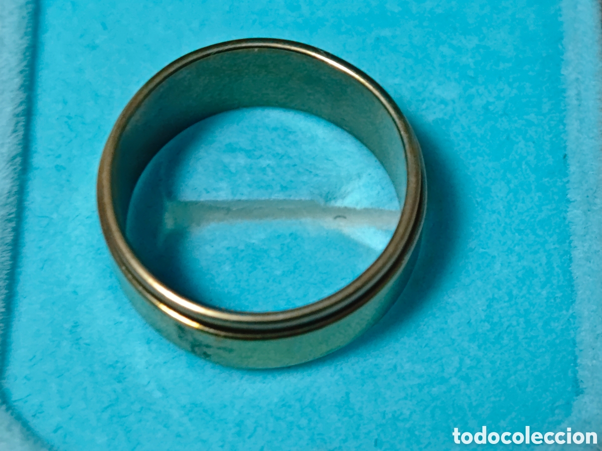 Joyeria: Anillo de acero inoxidable nuevo ba&ntilde;o de oro - Foto 3