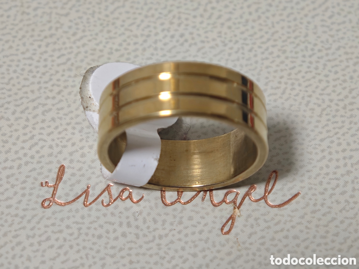 Joyeria: Anillo de acero inoxidable con ba&ntilde;o de oro - Foto 2