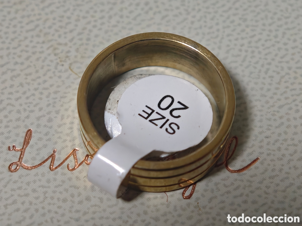 Joyeria: Anillo de acero inoxidable con ba&ntilde;o de oro - Foto 3